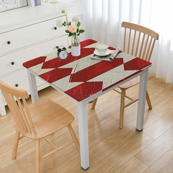 HAOXIT Tablecloth Red Rhombuses, Retro Diamond Argyle Red Table Cloth for Kitchen Dining Tabletop Decoration Parties Weddings, Rectangle Picnic Tablecloth 36*36