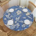 thumbnail image 1 of HAOXIT Tablecloth Round Washable Table cloths with Indian Print for Kitchen Dining Tabletop Decoration, Picnic, , Parties, Weddings: Blue, 1 of 8