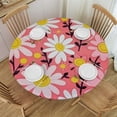 thumbnail image 1 of HAOXIT Tablecloth, Rustic Country Farmhouse Cartoon Floral Daisy Flower Party Table Cover for Kitchen Dining Room Table Decor 42-46, 1 of 8