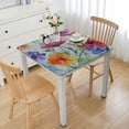 thumbnail image 1 of HAOXIT  Tablecloth Square Table Cover Decorative Washable Square Tablecloths, Kitchen, Dining, Buffet Party &amp; Camping, Flower in The Field - Spring/Summer white, 1 of 7