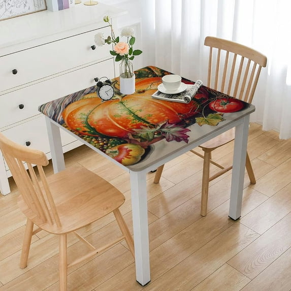 HAOXIT Tablecloth Table Cover Decorative Washable Square Tablecloths, Kitchen, Dining, Buffet & Camping, Lumina - Thanksgiving/Christmas 40*40