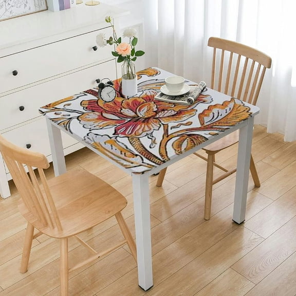 HAOXIT  Tablecloth  Washable Rectangle Table Cover Decorative Tablecloths, Dining, Buffet Party &amp; Camping, Palatial Paisley - Thanksgiving/Christmas 36*36