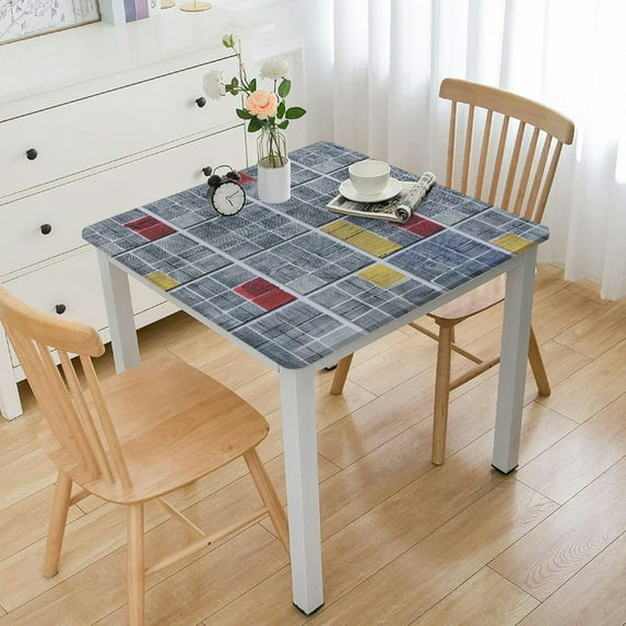 HAOXIT Tablecloth, Waterproof Oil-Proof Checkered Table Cloths, Heavy Duty Table Covers for Dining, Camping, Picnic, Outdoor white