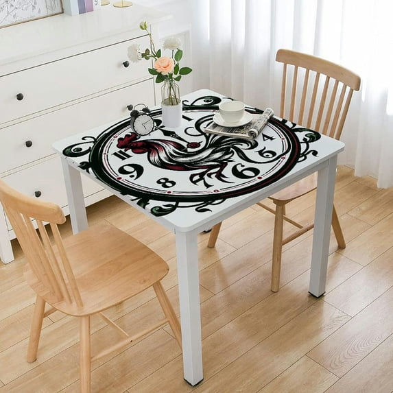 HAOXIT Tablecloth, and Time Swirls Leaves Farm Theme, Dining Room Kitchen Rectangular Table Cover White