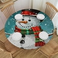 thumbnail image 1 of HAOXIT Tablecloth with Elastic Edge, Round Table Cloth Christmas Washable Reusable Table Cover for Kitchen Dining Party Picnic 31-35, 1 of 8