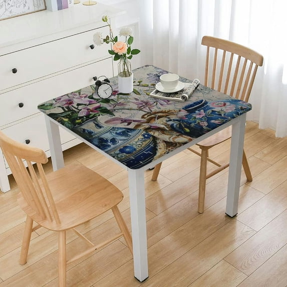 HAOXIT Tablecloths Decorative Rectangle Tablecloth Washable Table Cover, Holiday Dinner, Wedding, Baby Shower & Dining, Canton - Spring/Summer white