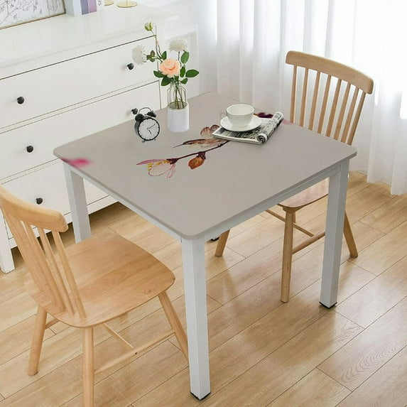 HAOXIT Tablecloths Diameter Decorative Square Tablecloth Washable Table Cover, Holiday Dinner, Wedding & Dining, Botanical Fresh - Spring/Summer white