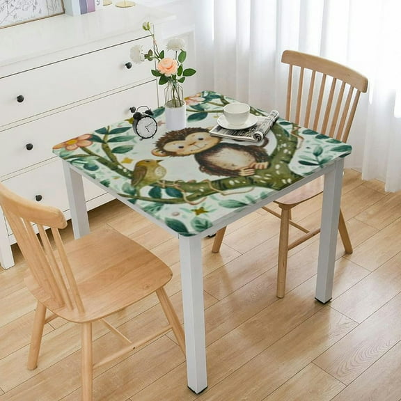 HAOXIT Tablecloths, Jungle Themed Birthday Party Supplies for Decorations, Square Rectangular Table Covers 36*36