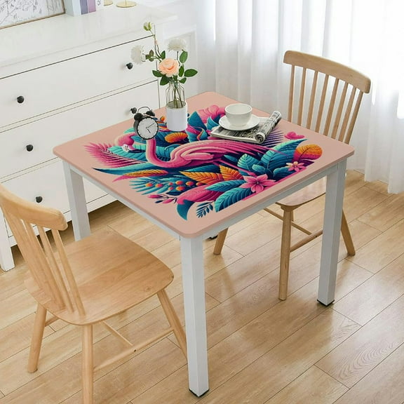 HAOXIT Tablecloths Tropical Luau Party Table Cover Rectangle Table Decor for Kid Girl Picnic Birthday Party Decorations 48''x48''