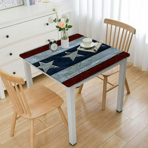 HAOXIT Tablecloths Vintage American Flag Waterproof Polyester Table Covers Decor for Rectangle Table,Home Dining,Outdoor,Party,Oil Proof,Spring Summer 40*40