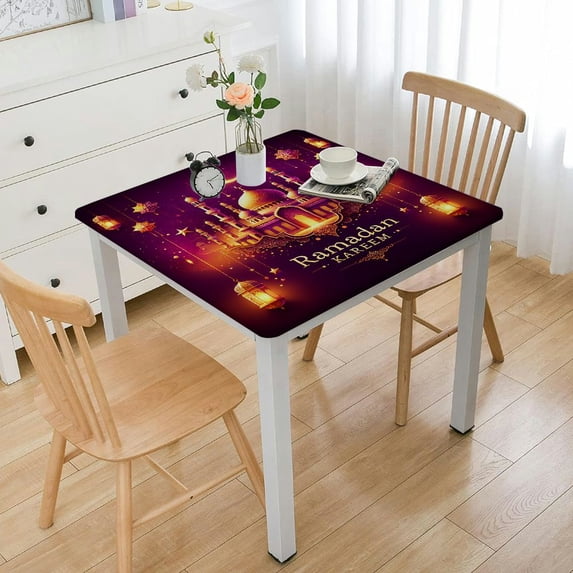 HAOXIT Tablecloths for Ramadan Mubarak Decorations,Disposable Plastic Table Cover Decorations Table Decorations for Decorations White