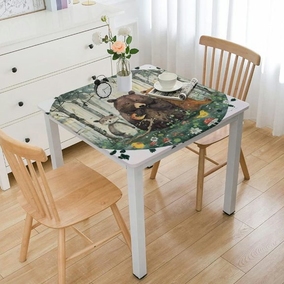 HAOXIT Tableware Set and Dinner Plates Dessert Plates and Forest Animal Friends Theme Party Supplies 54''x54''
