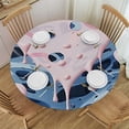 thumbnail image 1 of HAOXIT  Terrazzo Pink Round Tablecloth Marble Rock Fragments Colorful Table Cloth Polyester Tablecloths for Home Decor, Parties, Picnic 31-35, 1 of 8