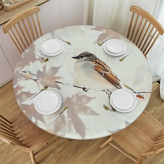 HAOXIT Thanksgiving Fall Round Tablecloth for Pumpkin Tablecloth Polyester Washable Circle Table Cover Table Cloth for Kitchen Dining Room Picnic Patio Wedding Party 38-42