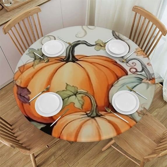 HAOXIT Thanksgiving Pumpkin Fall Table Cover s for Dining Party 38-42