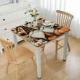 thumbnail image 1 of HAOXIT Thanksgiving Pumpkins square Fitted Table Cover for Dining Tables, Fall Elastic Edged Waterproof Tables Cover Cloths for Kitchen Dinner Party Retro Letters 54''x54'', 1 of 7