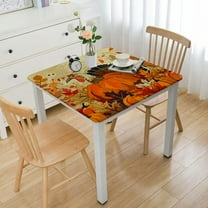 HAOXIT Thanksgiving Square Tablecloth - Fall Table Cloth Pumpkin Tablecover Square Rectangle Table Cover for Dinner Party Decor 36*36
