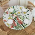 thumbnail image 1 of HAOXIT The Garden is Full of All Kinds of Flowers Washable Polyester Table Cloth Decorative Table Cover Waterproof Round  46-50, 1 of 8