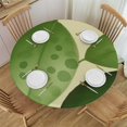 thumbnail image 1 of HAOXIT Tropical Green Leaves Table Cloth Round Cover Waterproof Oilcloth Wipeable Table Top Cover for Picnic,BBQ,Dining Table 42-46, 1 of 8