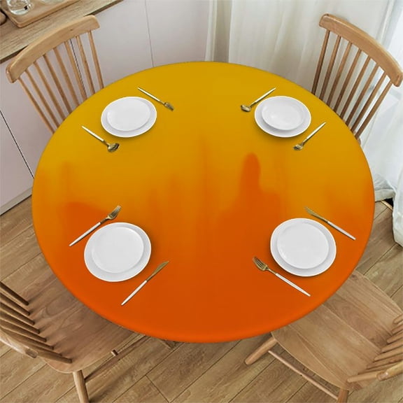 HAOXIT Turkey Tablecloth, American Football Playing Funny Bird and Thanksgiving Day Theme , Round Table Cover for Dining Room Kitchen Decor