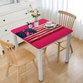 thumbnail image 1 of HAOXIT USA Flag Rectangle Tablecloth, Elastic Fitted Table Covers for square Tables, Decorative Tablecloths for , Camping, , , Several Different Crowds Thin Pink Line 60''x60'', 1 of 7
