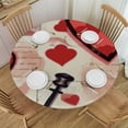 thumbnail image 1 of HAOXIT Valentine's Day Round Tablecloth Washable Table Cloth Waterproof Party Table Cover for Camping Holiday Picnic Fall Decorations Kitchen 54-58, 1 of 8