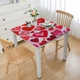 thumbnail image 1 of HAOXIT Valentines Tablecloth Square Pink Red Love Heart Table Cloth,Stain Resistance Polyester Table Covers for Kitchen Dining,Small Tablecloth for Party Picnic 36*36, 1 of 7