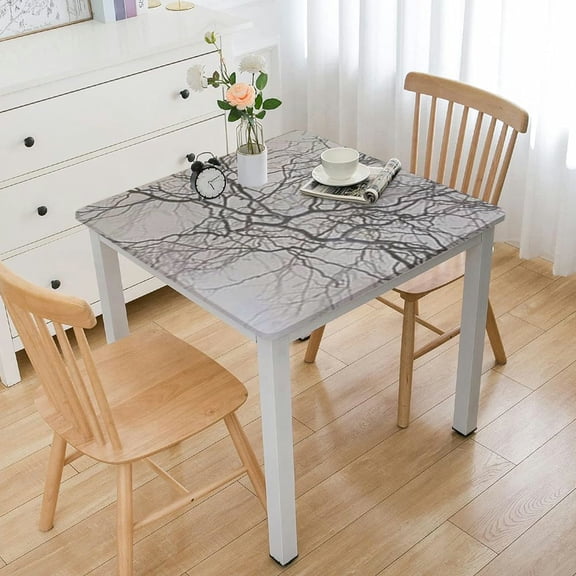 HAOXIT Velvet Tablecloths for Rectangle Tables | Branch Print Hem Stitch Dining Table Cover | Decorative Washable Rectangle Tablecloth for Kitchen, Dinning, Party 40*40