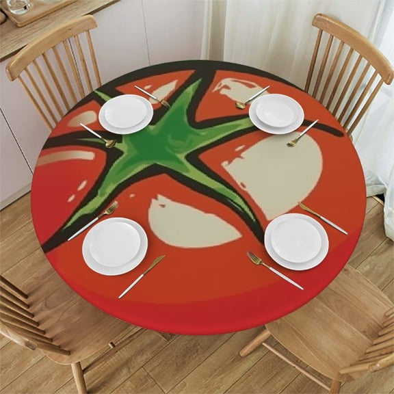 HAOXIT Vintage Tablecloth, Vintage Poster with an Antique Paper Print in Contemporary Graphic Design, Dining Room Kitchen Round Table Cover