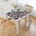 thumbnail image 1 of HAOXIT  Vinyl Table Cover Elastic Edged Cute Fruit Cherry Red Dot Tablecloths Heavy Duty Fitted for Square Table Waterproof Oil-Proof Wipeable PVC Table Cloth 44''x44'', 1 of 7