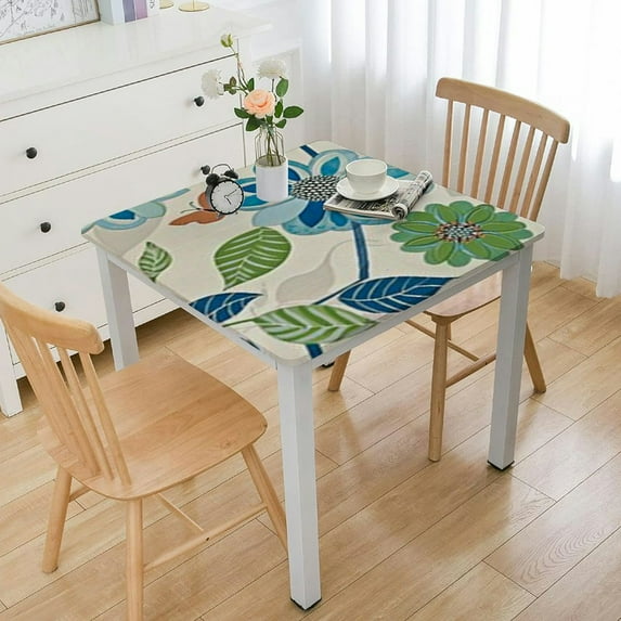 HAOXIT Vinyl Tablecloth Flannel Backed Heavy Duty Tablecloth Oilproof Tablecloth Wipeable Tablecloth Decorative Table Cover Picnic Tablecloth 52*52