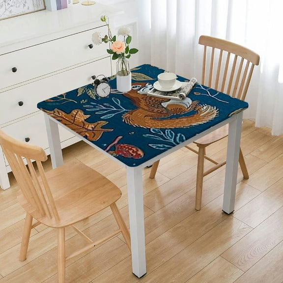 HAOXIT Vinyl Tablecloth with Flannel Backing, , and Whimsical Flannel Backed Vinyl Tablecloth, Square 52*52