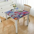 thumbnail image 1 of HAOXIT Vinyl Tablecloths for Rectangle Tables, Floral Square Tablecloth Pink Table Cover Waterproof,Vinyl Table Cloth Rectangle Table for Kitchen and Outdoor,Pink Floral 46*46, 1 of 7