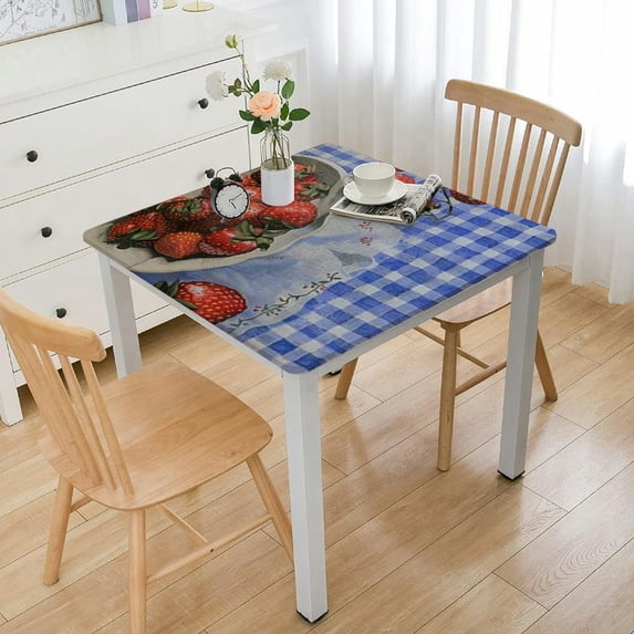 HAOXIT Washable Square Table Cover Decorative s, Dining, Buffet Parties & Camping, - Spring/Summer white