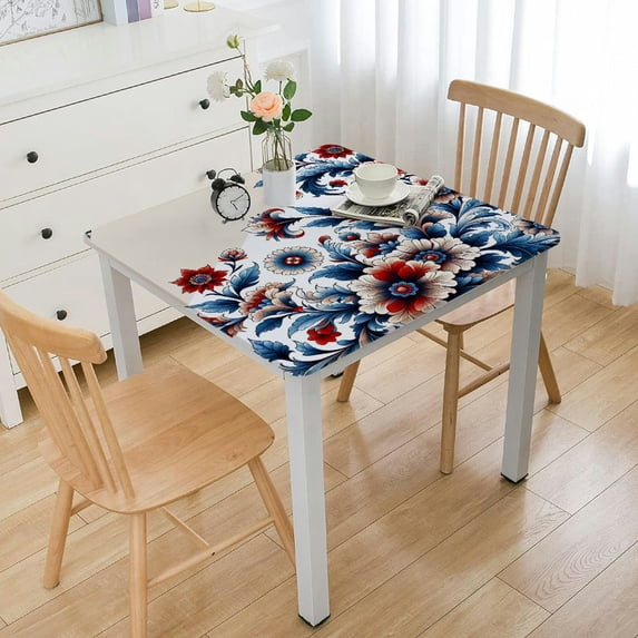 HAOXIT Watercolor Poppy Rectangle, Flowers Floral Table Cover Protector for Indoor Outdoor Home Dinner Decor 54''x54''