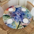 thumbnail image 1 of HAOXIT  Watercolor Tablecloth, Delicate Hydrangea Flowers Blooming Botanical Arrangement Wedding Inspired, Round Table Cover for Dining Room Kitchen Decor 46-50, 1 of 8