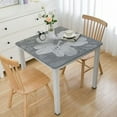 thumbnail image 1 of HAOXIT  Waterproof Oilcloth Wipeable PVC Padded Spillproof Autumn Camper Card Table s Small Square for Coffee Table Gray White Flowers 46*46, 1 of 8
