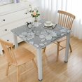 thumbnail image 1 of HAOXIT Waterproof Oilcloth Wipeable Padded Spillproof Card Table s Small Square for Coffee Table Gray White Flowers white, 1 of 7