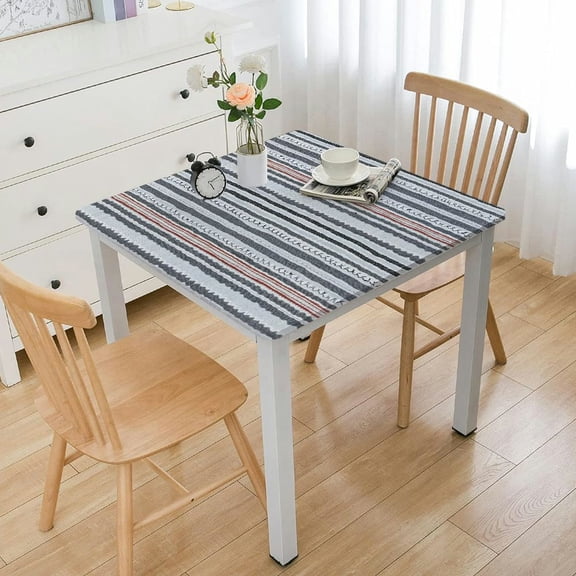 HAOXIT Waterproof Rectangle Tablecloth, Burlap Linen Fabric Heavy Duty Embedded Table Square Table Clothes, Spill Proof Outdoor Table Cover for Kitchen Family Dinner 40*40