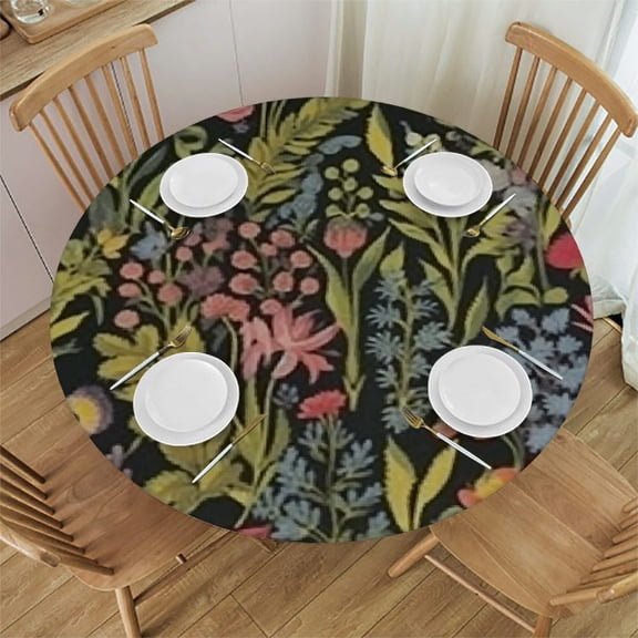 HAOXIT Waterproof Round , Style Table Cloth Cover Oil Proof Table Cloths for Dining Party 31-35