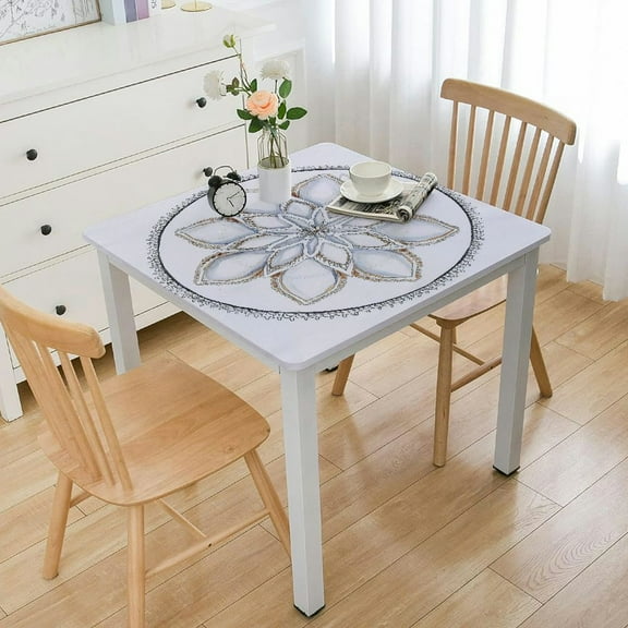 HAOXIT Waterproof Vinyl Tablecloths, Heavy Duty Thick Square Table Cloth Rectangle Table, Oil Proof Tablecloth for Party Kitchen Dining Outdoor, Mandala Printed 44''x44''