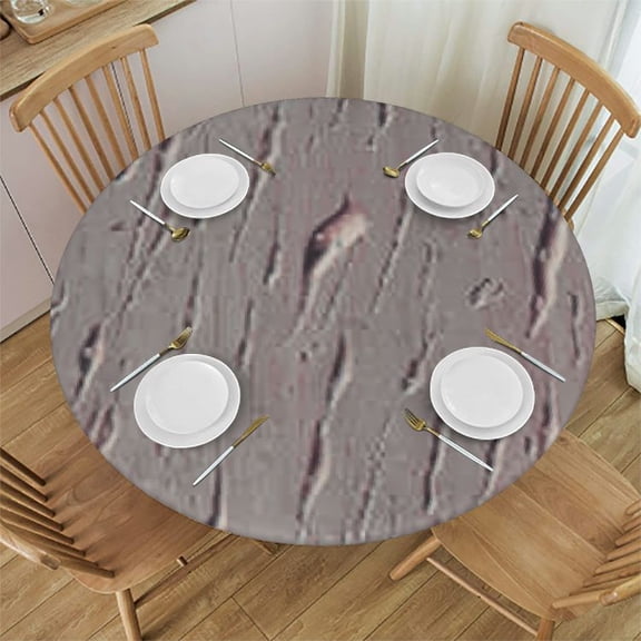 HAOXIT Wavy Stripes Round Tablecloth for Dining Party Weddings BBQs 42-46