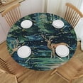 thumbnail image 1 of HAOXIT William Morris Tablecloth Original Design Green Forest Table Cloth for Round Tables Wipeable Polyester Fabric Table Cover Kitchen Dinning Decorations Washable, 1 of 8