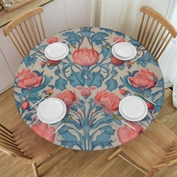HAOXIT William Morris Tablecloth, Original Design Vintage Nature Floral Rustic Botanical Print Table Cover for Kitchen Dinning Room Party Picnic Decor