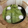 thumbnail image 1 of HAOXIT Woodland Tablecloth, English Woodland Scene with Sun Rays Though The Trees Theme, Round Table Cover for Dining Room Kitchen Decor, 1 of 8