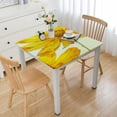thumbnail image 1 of HAOXIT Yellow Poppy Flowers Tablecloths for Square Table ,Summer Polyster Stain Resistant Table Cloth for Dining Room Kitchen 40*40, 1 of 8