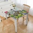 thumbnail image 1 of HAOXIT Yellow and White Check Kitchen Dinner Table Cover Table Protector for Party Holiday BBQ Table Cloth Decoration 46*46, 1 of 7