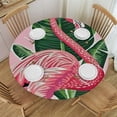thumbnail image 1 of HAOXIT and Tropical Palm Leaves with Elastic Edge, Round Table Cloth Washable Reusable Table Cover for Kitchen Dining Party Picnic 54-58, 1 of 8