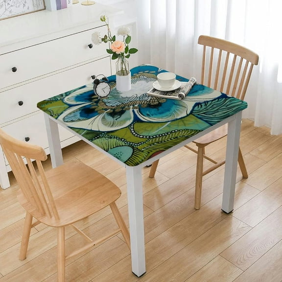 HAOXIT for Rectangle Table Flower Decorative for Kitchen Dining Room Outdoor Party Fiestval Square Table Covers 46*46