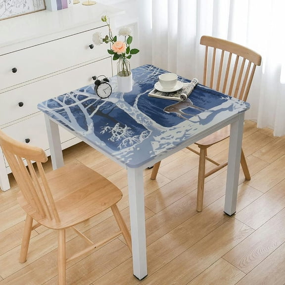 HAOXIT , of in Snowy Forest with Blizzards Theme, Dining Room Kitchen Rectangular Table Cover 48''x48''